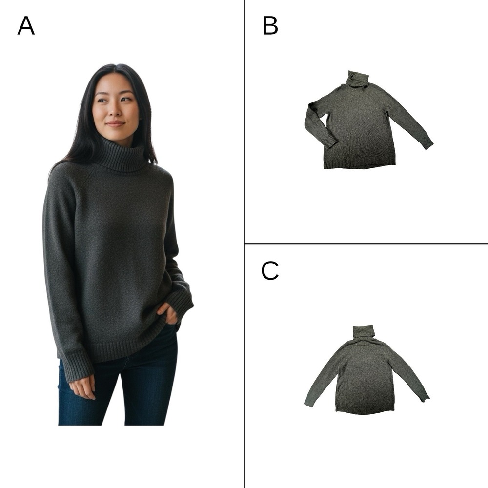 J. Crew Women's Turtleneck Sweater‎ Size S Black Merino Wool Alpaca blend